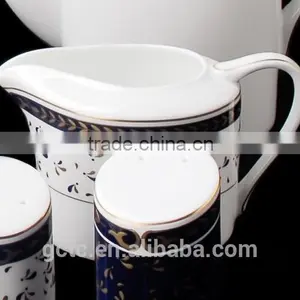 Bone China 15pcs Tea Set With Gold Leaves Design thumbnail-4