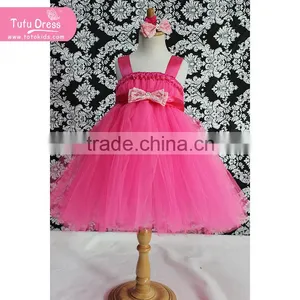 Wholesale Long Tutu Dress Summer Dance Party Dress Hot Pink Tulle Dress thumbnail-1