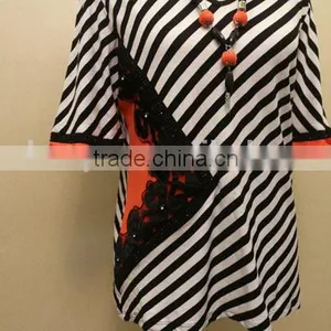 Ladies Printed Fashion Blouse With Back Branches Cotton and Chiffon thumbnail-3