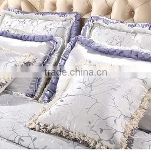 Royal Silver and Purple Bedding Set Luxury Wedding Bedding Set 100% Cotton Embrodiery Bridal Bedding Commerical Bedding Set thumbnail-2