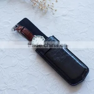 Wholesale High Quality First Layer Genuine Leather Gift Watch Storage Bag Purse Travel Watch Bag thumbnail-3