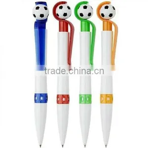 Plastic White Barrel Football Pens thumbnail-1