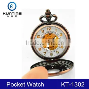 Skeleton Automatic Mechanical Watch Wholesale Pocket Watch thumbnail-1