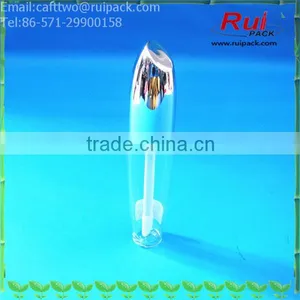 Clear Round Lip Gloss Container With Shiny Silver Cap, Empty Transparent Lip Gloss Tube With Brush Cap thumbnail-1