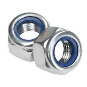 DIN 985 Metric Inch Carbon Steel Blue White Zinc Plated Furniture Insert Nut Hex Socket Lock Nut thumbnail-3