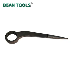 Bent Handle Podger Ring Wrench, 19mm Hex Opening, 200mm Overall Length, Drop Forged and Quenched Tempered thumbnail-3