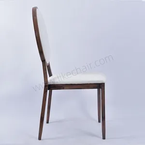 Wholesale Durable Iron Round Back Wedding Furniture Metal Legs Antique Design Party Chairs Events Hotel Banquet Chairs thumbnail-3