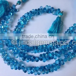 Top Quality Swiss Blue Topaz Faceted Drops Beads thumbnail-1