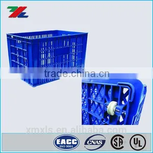 Euro Standards PP Plastic Turnover Box With Wheels / High Quality Wheels Plastic Turnover Box thumbnail-1