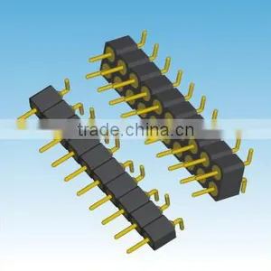 2.54mm Pitch SMT Double Row Gold Plated Round Pin Header Connector thumbnail-1