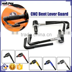 BJ-LG-003 Top Sale Silver Bent Style 7/8" 22mm CNC Motorcycle Brake Lever Guard Protectors thumbnail-1
