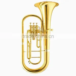 High Grade Euphonium, Brass Body, Gold Lacquer, Bb 3 Piston Valves thumbnail-4