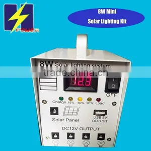 8W Solar House Kits 8W Solar Panel 2W LED 4AH Battery Work With USB Fan,LED,mobile Phone Charging Quality Choice thumbnail-3
