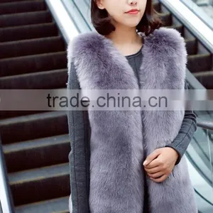 QYQX-001 High Quality Blue Fox Fur Vest thumbnail-4