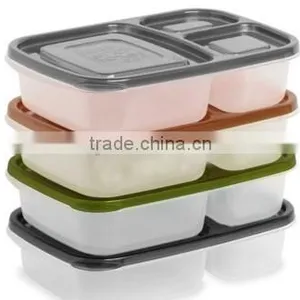 2016 New Design Factory Direct Hot Selling 3 Compartment Bento 1 Layer Lunch Box thumbnail-1