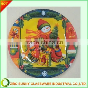 Round Christmas Dinner Glass Serving Dish thumbnail-1