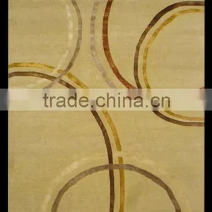 534,Beige Tibetan Weave Carpet Made With Wool & Silk thumbnail-1