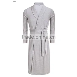 2016 Bathrobe Men Fashion Kimono Collar Bathrobe Long Sleepwear Winter Autumn Nightwear Bathroom Spa Thick Men Robe thumbnail-3
