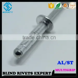 HIGH QUALITY FACTORY DOME HEAD ALUMINUM MULTIGRIP BLIND RIVETS thumbnail-1