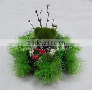 Green Pine Needle Hanging Decoration With Smal Bear thumbnail-1