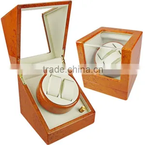 Nice Orange Custom Printing Wooden Watch Winder Boxes Automatic thumbnail-1