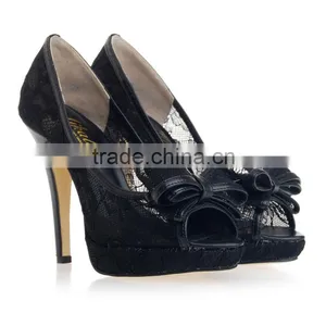 2016 New Designers Fashion Black Stiletto Lace Heels thumbnail-1