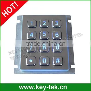 IP65 Vending Machine Stainless Steel Backlit Keypad thumbnail-1