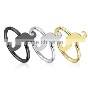 Piercing BCR Tragus Bead Closure Ring With Heart Bow Cross Moustache thumbnail-5