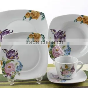 Wholesale 20 Pcs Ceramic Square Dinner Set/Fine Porcelain Dinner Set /tableware /dinnerware Set/cutlery Set/flatware thumbnail-3