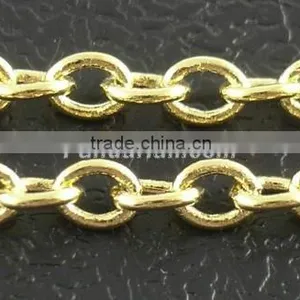Thin Brass Cable Link Cross Jewelry Chains(CH038-G) thumbnail-1