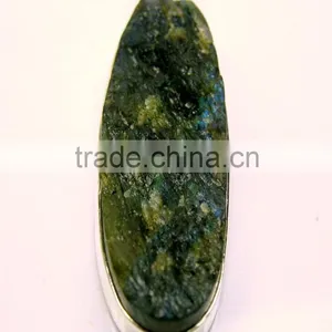 Labradorite Long Oval Druzy Rough Gemstone Pendant, 925 Solid Sterling Silver Pendant, Designer Raw Bezel Pendant thumbnail-2