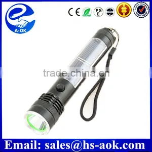 3W Strong Light Rechargeable High Power Led Solar Flashlight thumbnail-1