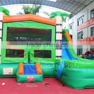 Palm Tree Inflatable Bouncy Castle With Water Slide Supplier's Choice thumbnail-1