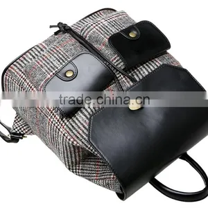 2015 Classical Canvas Backpack With Leather Bottom thumbnail-4