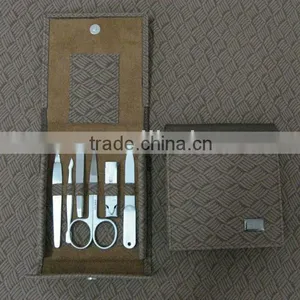 MRT-066 Fashional PU Bag Stainless Steel 6pc Manicure Sets thumbnail-1