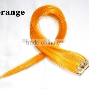 Cheap Clip in Hair Extensions Synthetic Fiber Hair Extension Solid Single Colored Clip in Hair Extension thumbnail-3