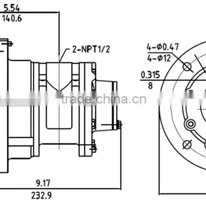 HX8AM-F130 Flange Mounting Pneumatic Motor,Gast Model 8AM-ARV-70 Pneumatic Motor thumbnail-6