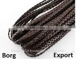 2.5mm Braided Leather Cords From BORG EXPORT / Braided Leather Cord 2.5 mm thumbnail-1