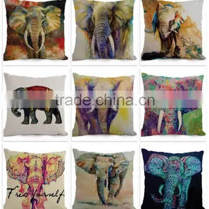 Factory Selling Animal Elephant Design Sofa Seat Pillow Case for Home Decoration Custom Print Pillow Cover thumbnail-1