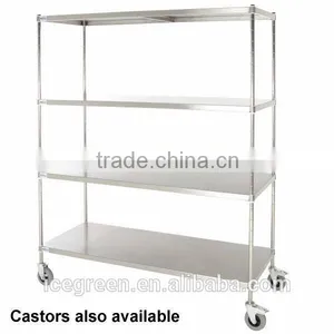 Stainless Steel Mobile Solid Shelf With Casters thumbnail-1
