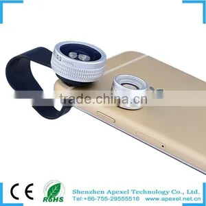 Portable Universal 2 in 1 Clip-On Fish Eye Lens+Macro Mobile Smartphone Lens for Iphone 6 Selfie Lens thumbnail-1