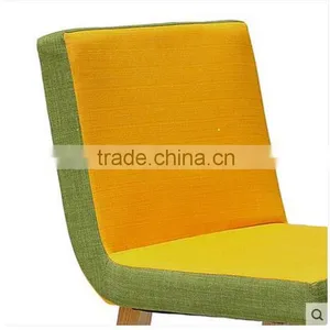 Yellow Fabric Upholster Wood Leg Chair Store Furniture thumbnail-5