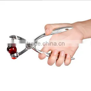 Stainless Steel Cherry Pitter Olives Pits Stoner Removal Core Easy Squeeze Grip Kitchen Tool thumbnail-1