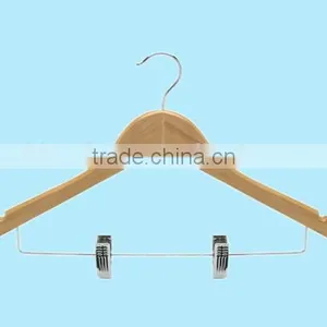 Wooden Hanger With Two Metal Clip thumbnail-2