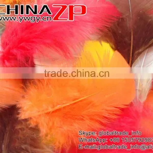 ZPDECOR Wholesale Plumage Bulk Dyed Mix Colors Turkey Flat T-Base Body Feathers thumbnail-3