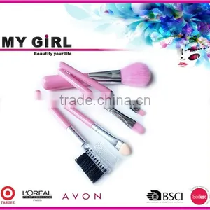 2016 MY GIRL OEM Make up Brush /5pcs Wooden Handle Goat Hair Professional Makeup Brush Set thumbnail-1