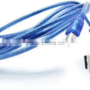 1M USB2.0 Cable Male to B Male Transparent Blue Model thumbnail-3