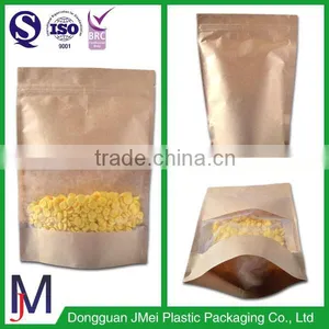 Wholesale Kraft Paper Bag With Window and Zipper for Food Packing thumbnail-1