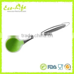 Non-Stick Silicone Covered Nylon Ladle With Stainless Steel Handle, Soup Spoon, Cooking Utensils thumbnail-1
