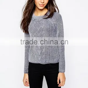 High Fashion Design Wool Ribbed Pullover Cashmere Sweater Pullover thumbnail-1